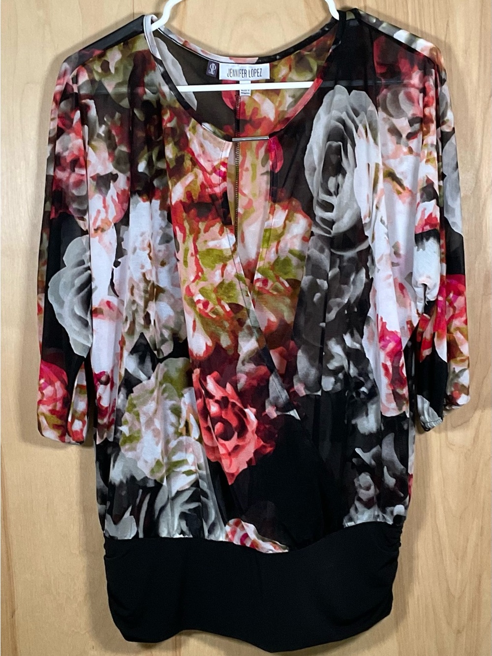 Jennifer Lopez Floral Sheer Blouse - Like New